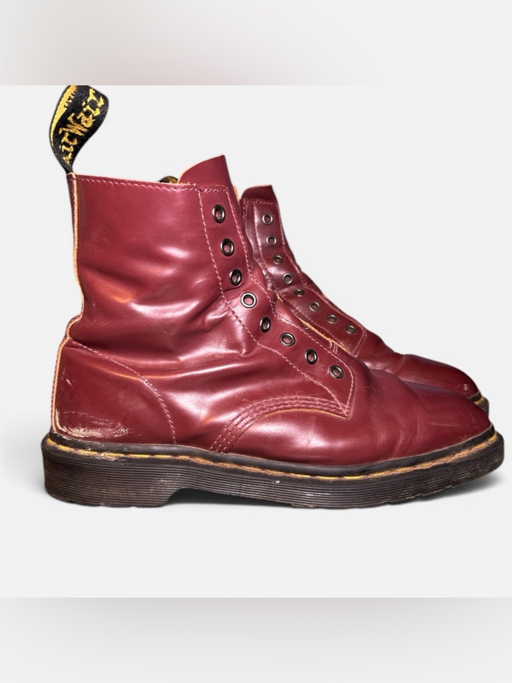 Dr. Martens Brown Laceless Brown Leather Zip Up Boots Men’s US8 Women’s US10